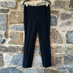 AKRIS Punto Black Ponte Knit Ankle Pants Wool Trousers F 42 / US 10